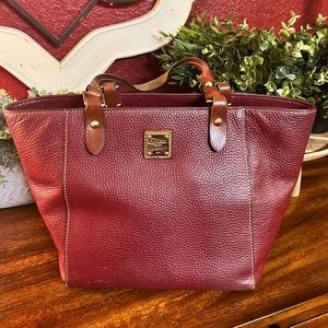 Dooney & Bourke Red/Maroon Medium Pebble Leather Tote